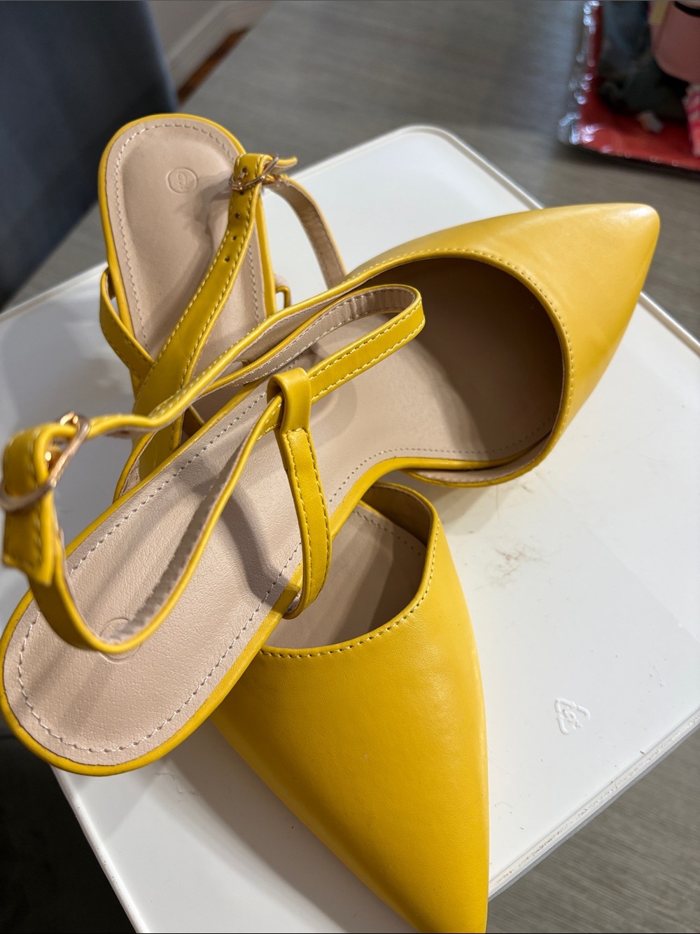 Yellow Pointed-Toe Slingback Heels - Yellow Women Shoes - Picture 5 of 5